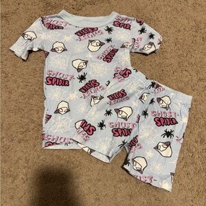 Hanna Andersson Ghost Spider Pajama Set - Light Blue and Pink